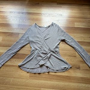 Medium Caution To The Wind long sleeve shirt with tie in front around waist